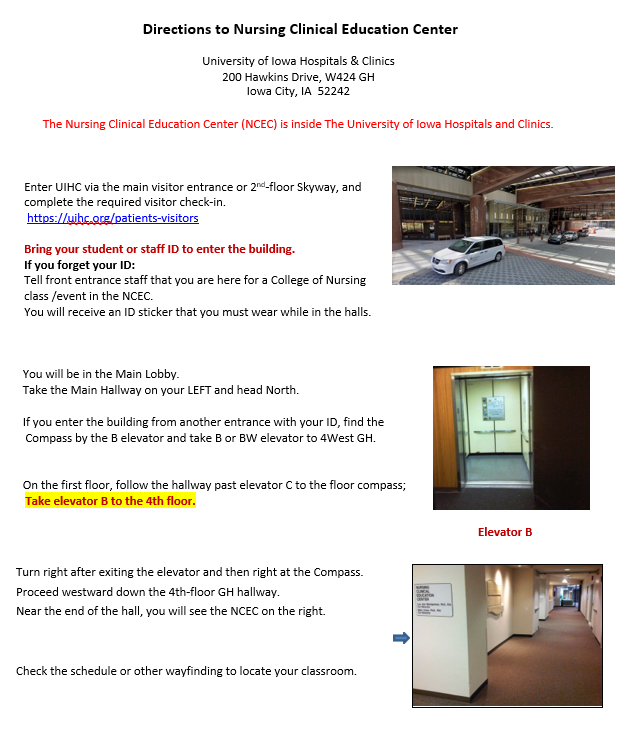 Directions to NCEC Image