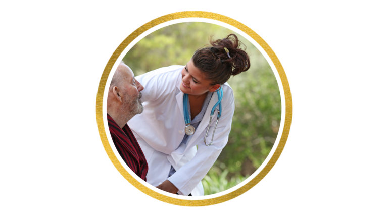 nurse talking with patient